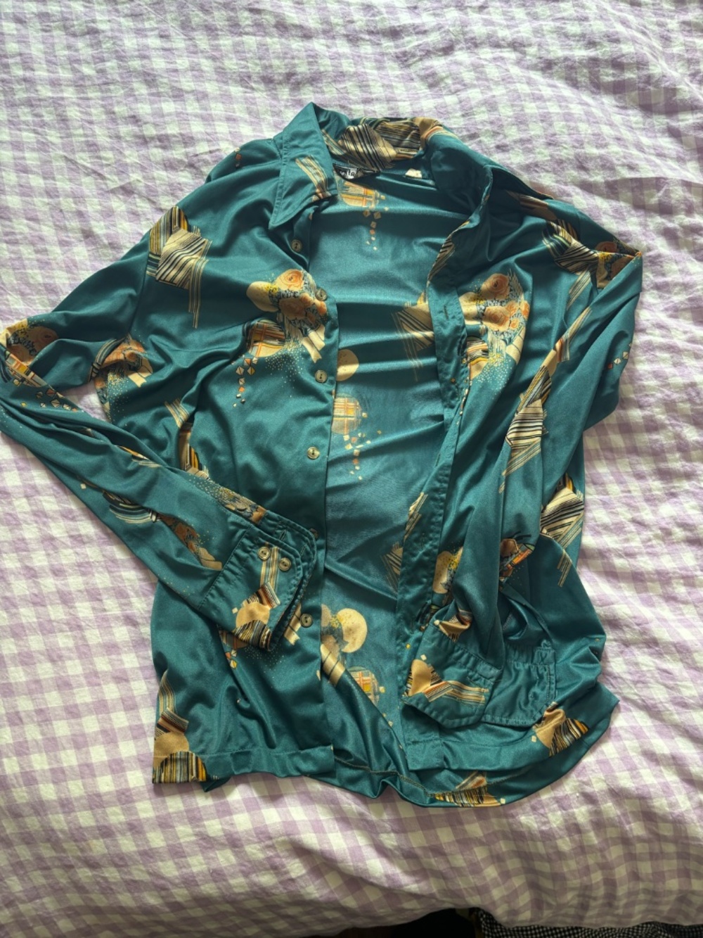 Vintage Citta 2000 teal button-up shirt